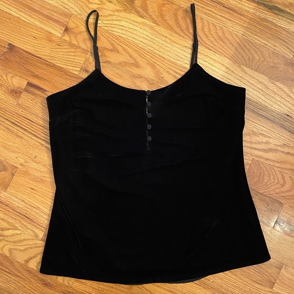 L'Academie The Button Cami in Black Velour - Picture 4 of 7